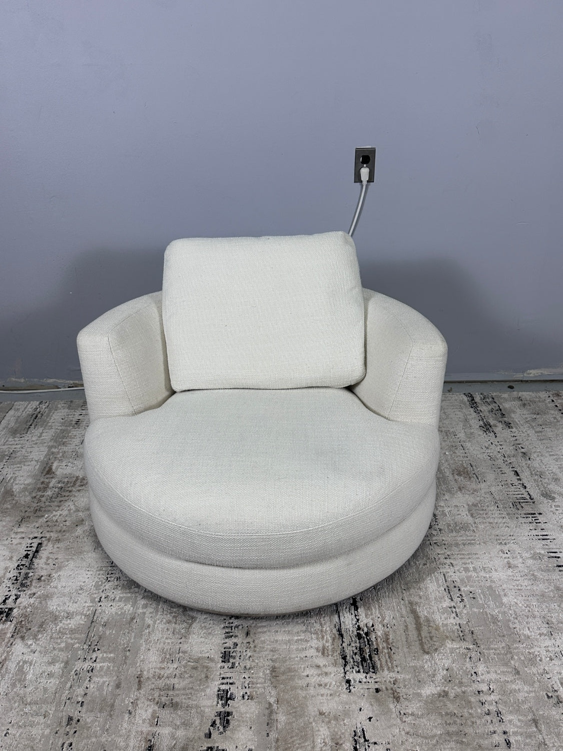 Hamilton Round Performance Fabric Swivel Armchair