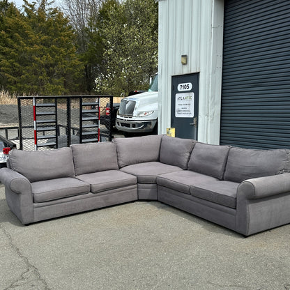 Grey Pottery Barn L Shaped Sectional