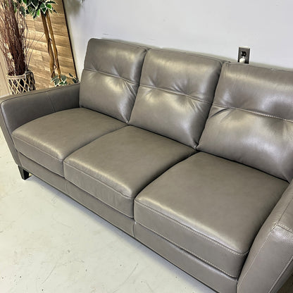 Natuzzi Genuine Leather Grey Sofa