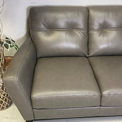 Natuzzi Genuine Leather Grey Sofa