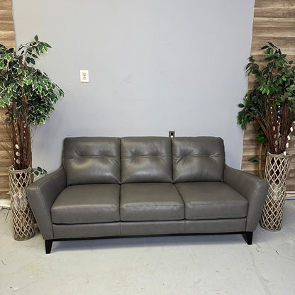 Natuzzi Genuine Leather Grey Sofa