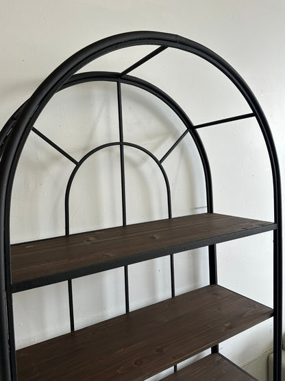 Havenly Metal Framed Bookshelf with 5 Wood Shelves