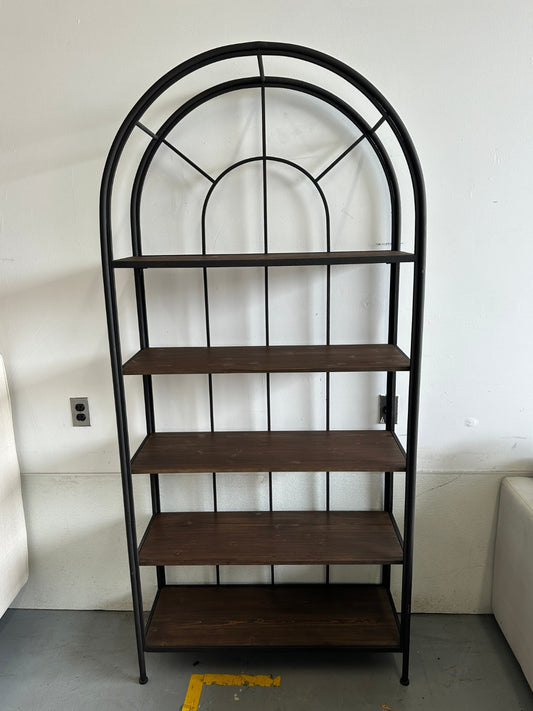 Havenly Metal Framed Bookshelf with 5 Wood Shelves
