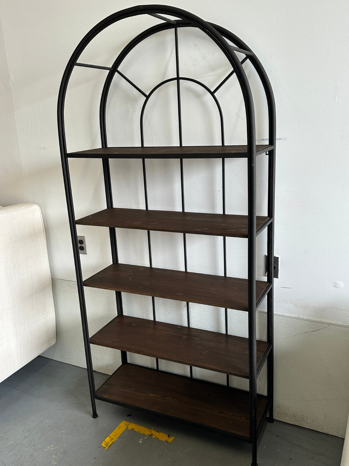 Havenly Metal Framed Bookshelf with 5 Wood Shelves