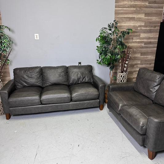 Leather Sofa & Loveseat Set