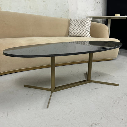 TOV Gemma Black Oval Marble Coffee Table