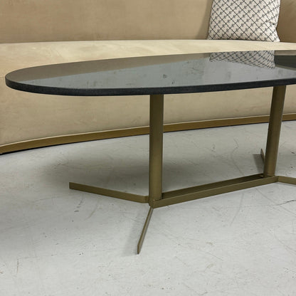 TOV Gemma Black Oval Marble Coffee Table