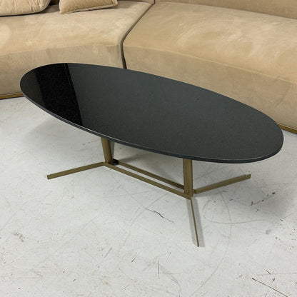 TOV Gemma Black Oval Marble Coffee Table