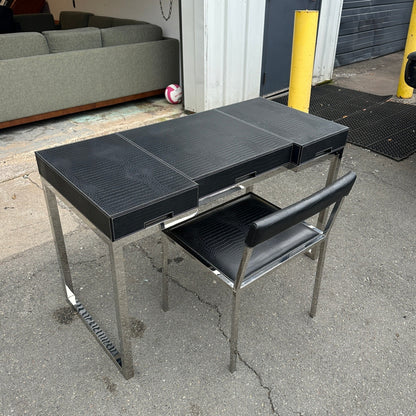 Vintage Embossed Leather Desk + Matching Chair