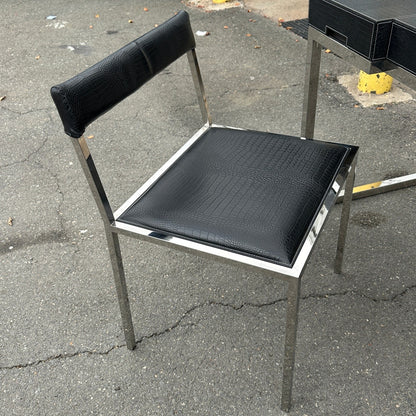 Vintage Embossed Leather Desk + Matching Chair