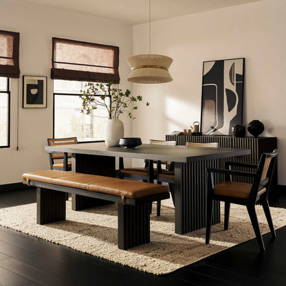 Castlery Sloane Dining Set (Table + Bench + 6 Leather Chairs)