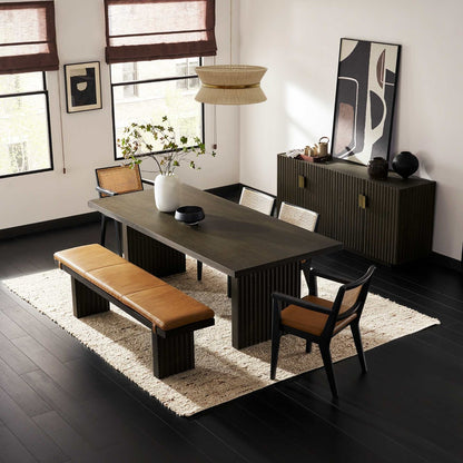 Castlery Sloane Dining Set (Table + Bench + 6 Leather Chairs)
