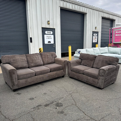 Brown Sofa & Loveseat Set