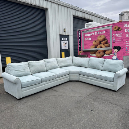 Grey Curved Sectional + Chair