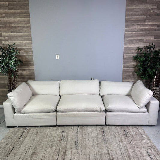 3-Piece White Cloud Couch Sofa