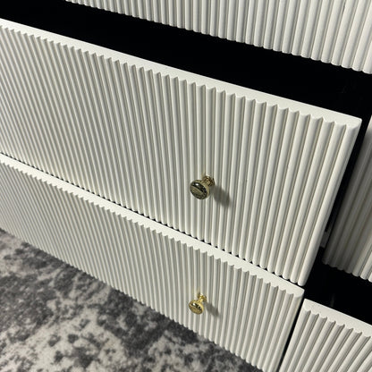 Havenly Curved Modern 6 Drawer White Dresser