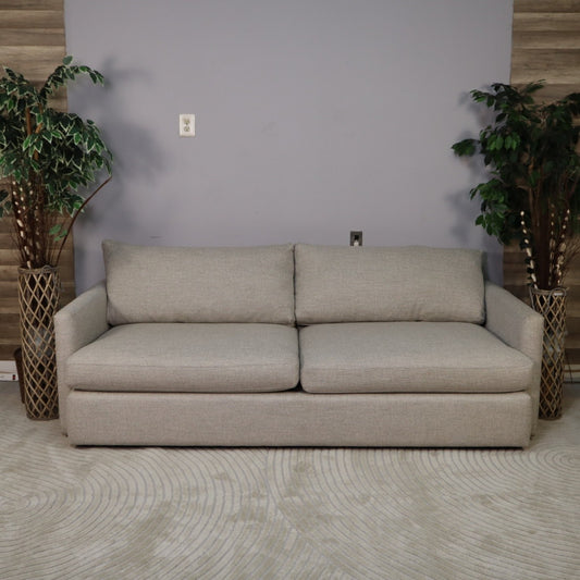 Beige Crate & Barrel Lounge Deep Sofa