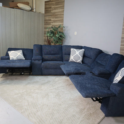 Blue 7-Piece Recliner Sectional From Ashleys