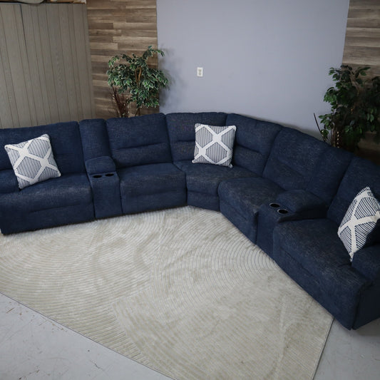 Blue 7-Piece Recliner Sectional From Ashleys
