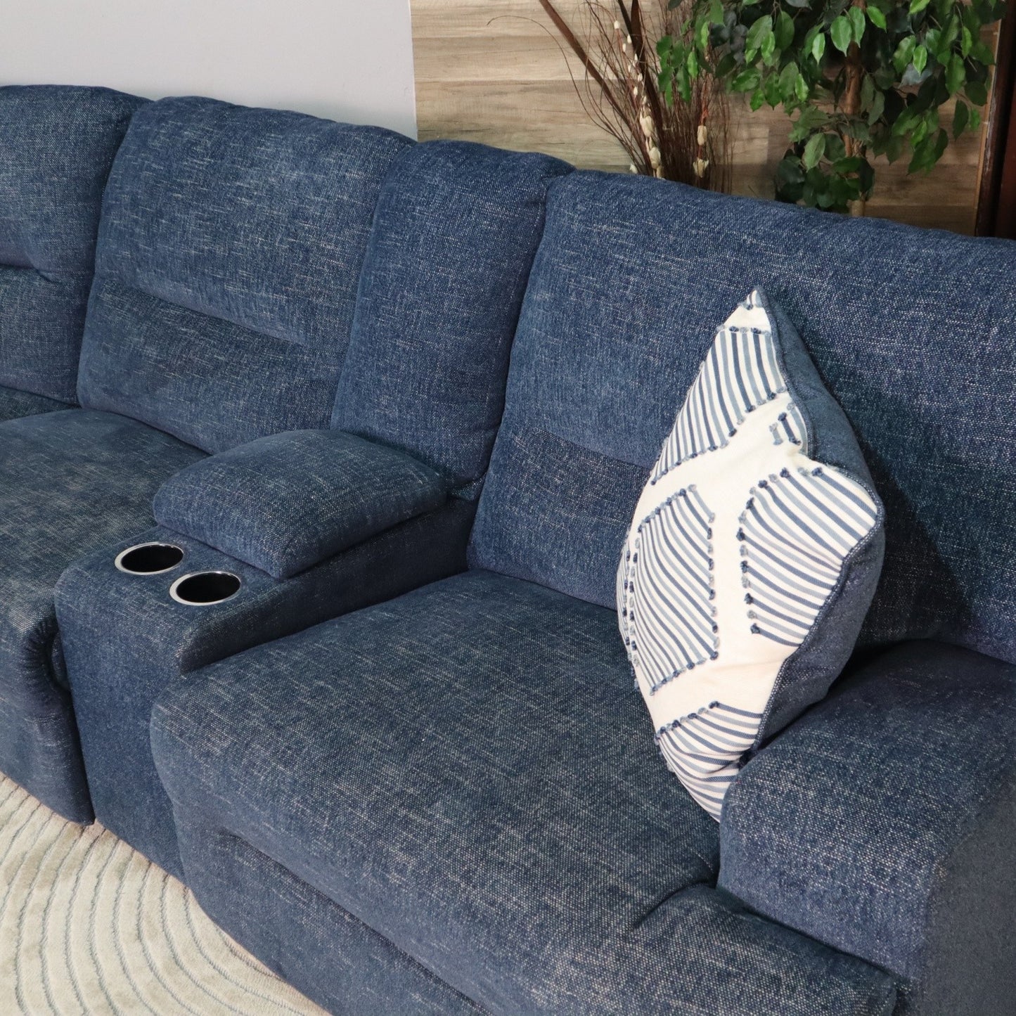 Blue 7-Piece Recliner Sectional From Ashleys