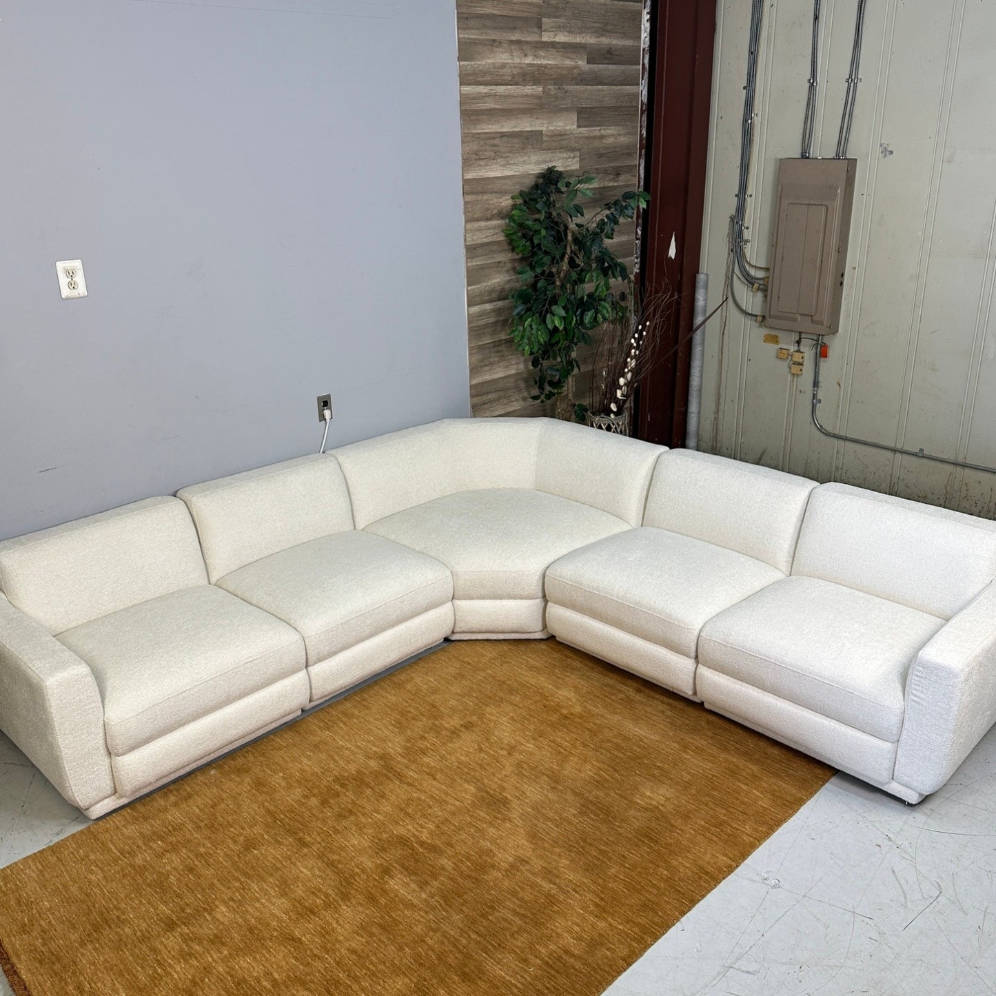 Cream 5-Piece Modular L Sectional