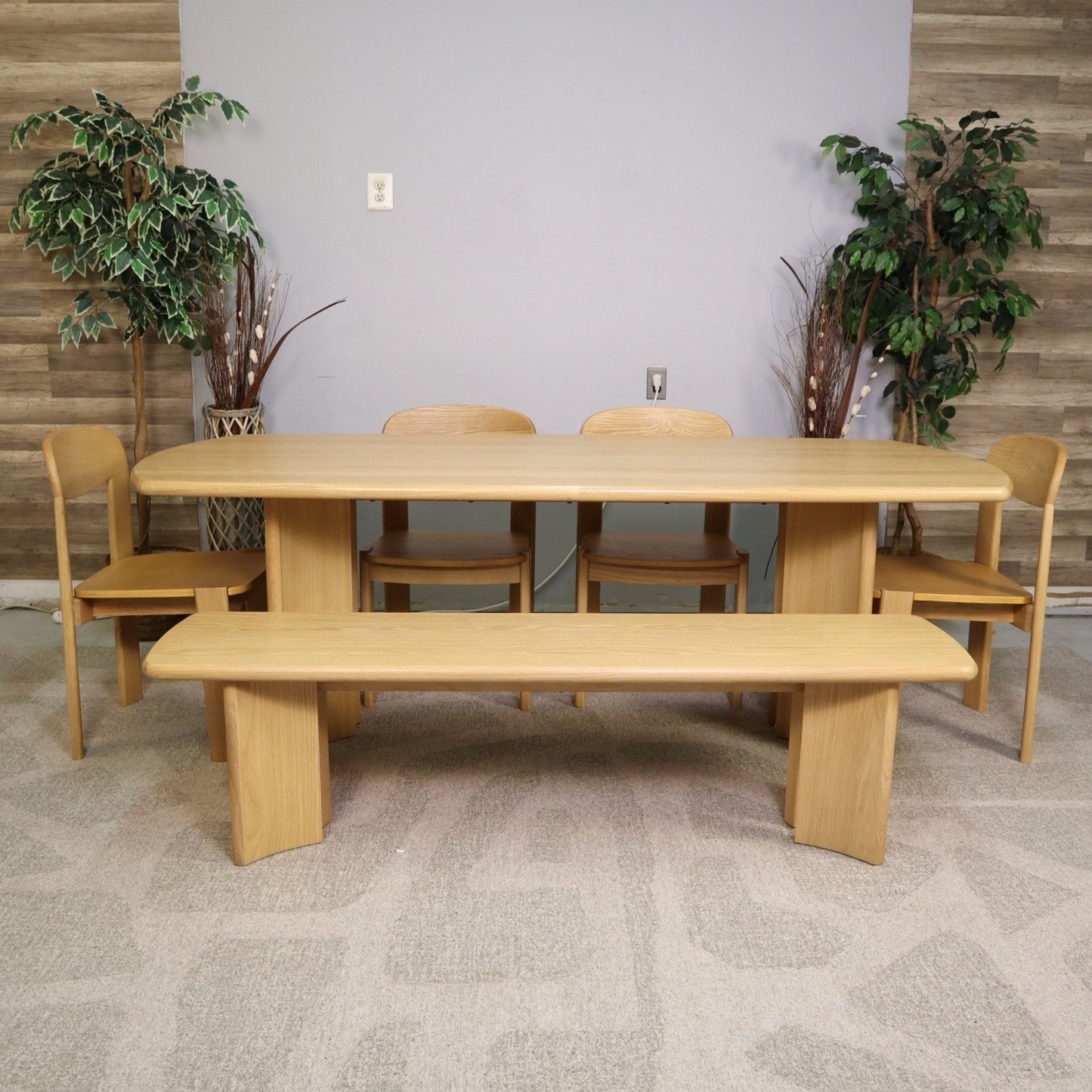 Castlery Posey Dining Table With Bench & Chairs