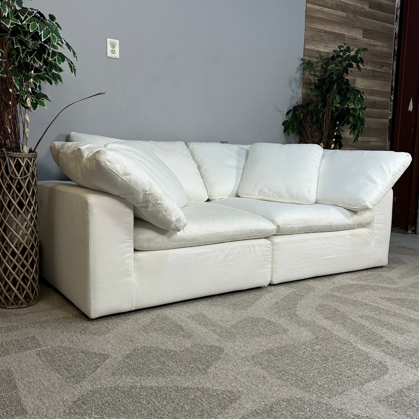 White Modular 2-Piece Cloud Couch From Sunday's