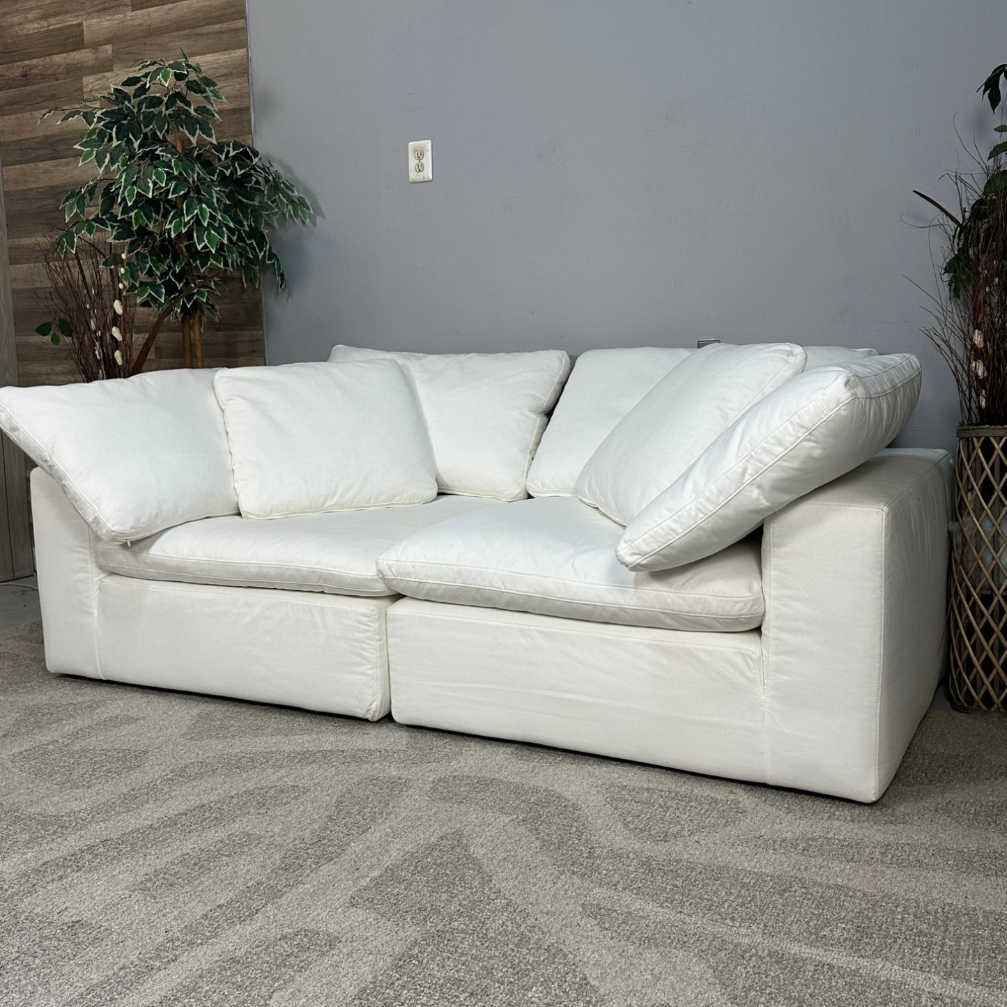 White Modular 2-Piece Cloud Couch From Sunday's