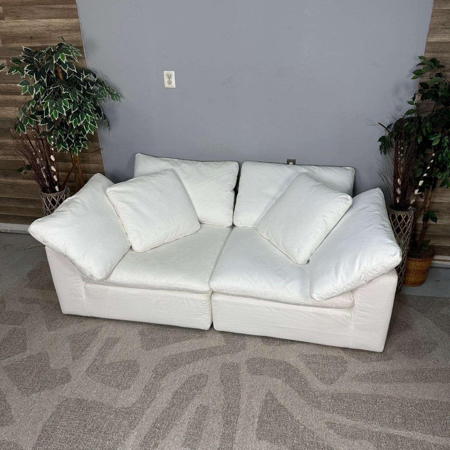 White Modular 2-Piece Cloud Couch From Sunday's