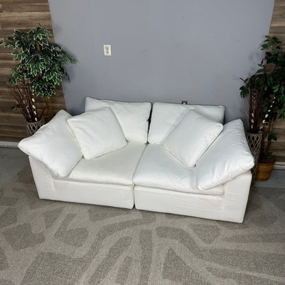 White Modular 2-Piece Cloud Couch From Sunday's