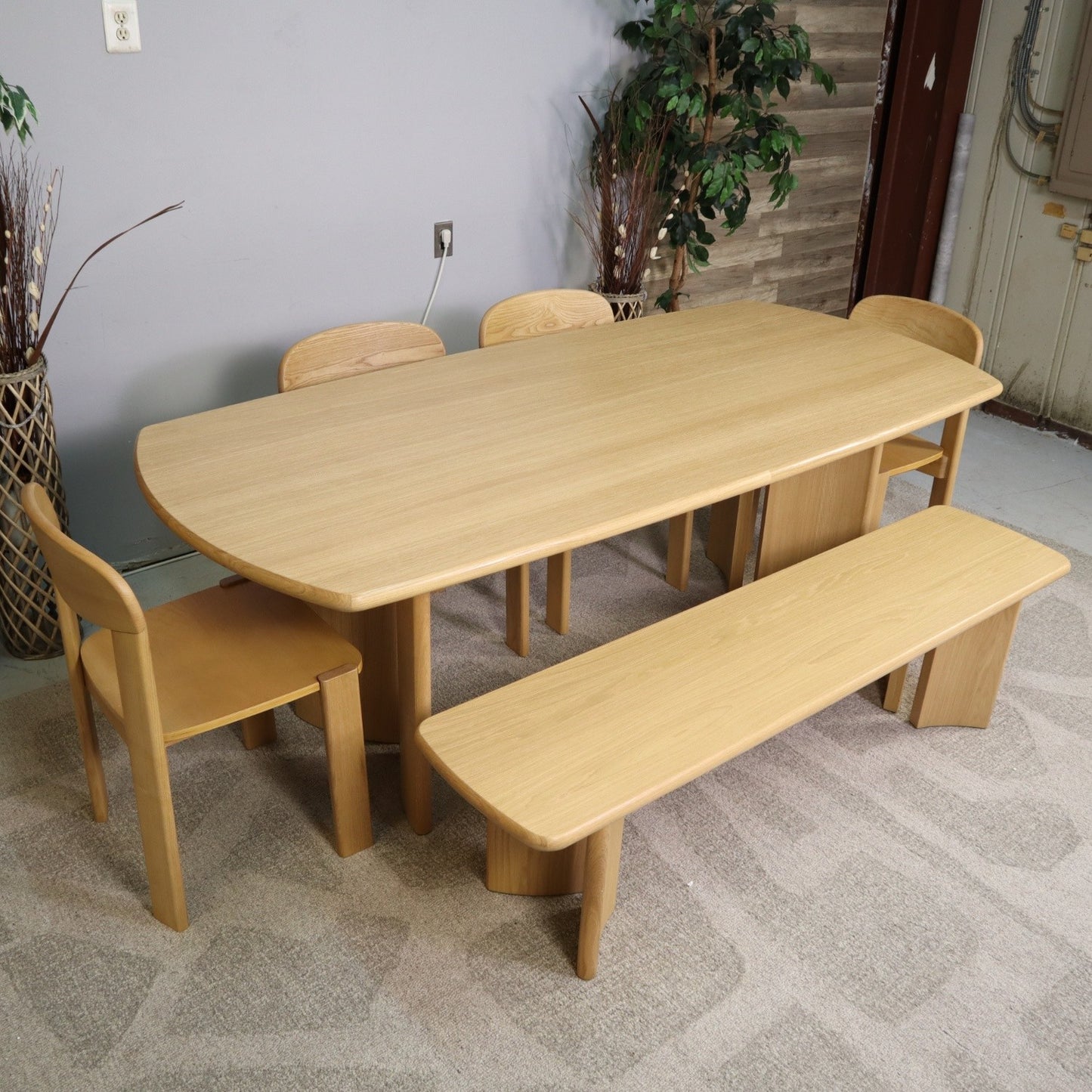 Castlery Posey Dining Table With Bench & Chairs