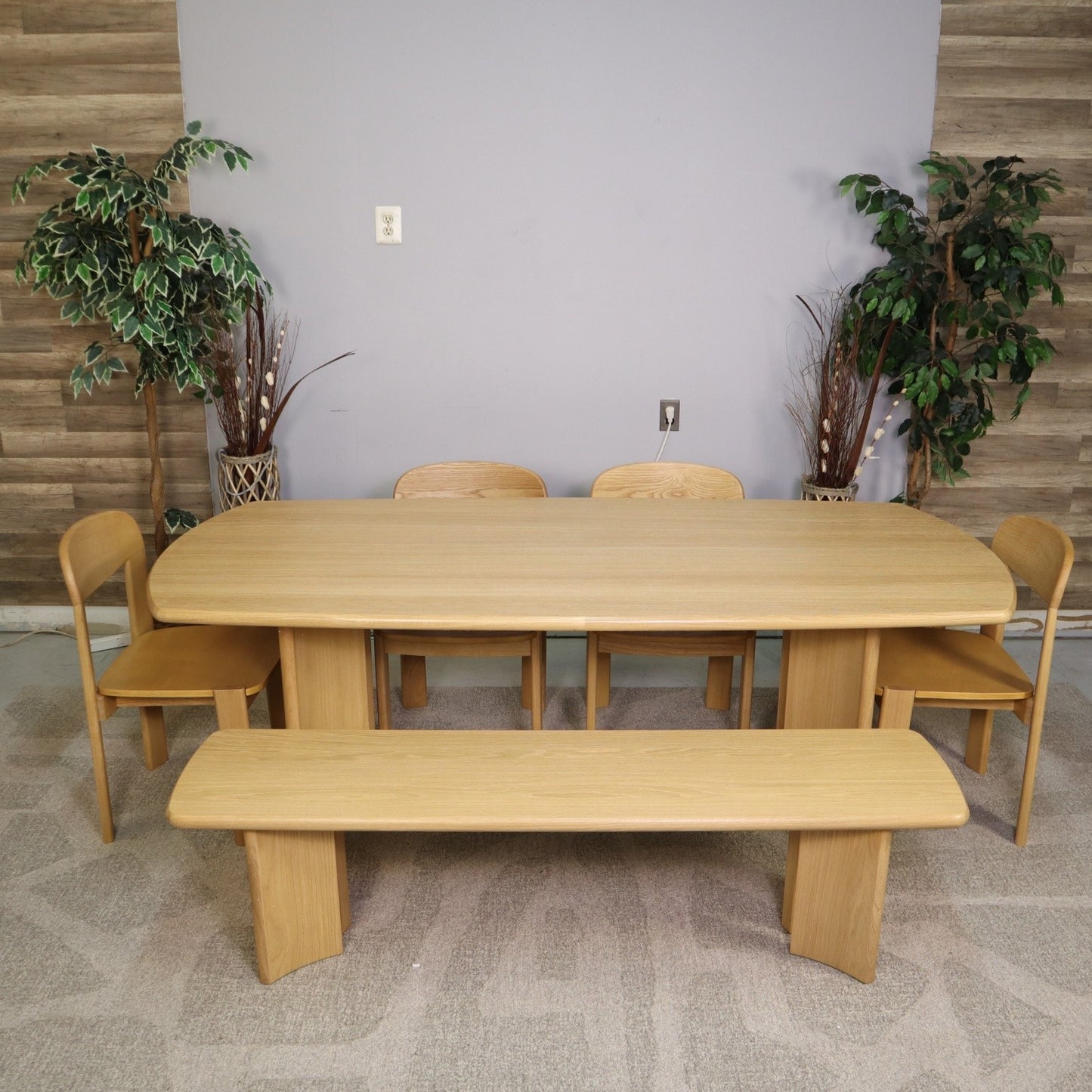 Castlery Posey Dining Table With Bench & Chairs