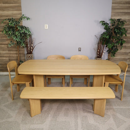 Castlery Posey Dining Table With Bench & Chairs