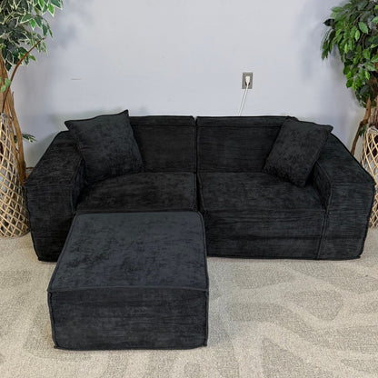 Black Rove Labs M1 Sofa Loveseat With Ottoman
