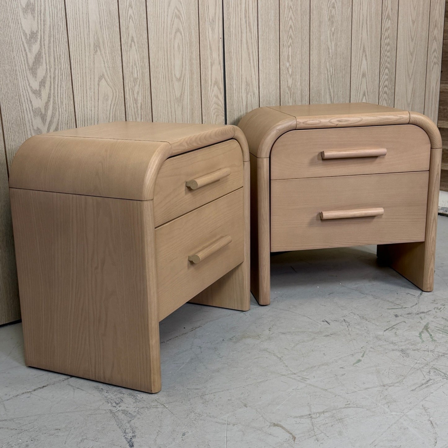 2 Article Beige Faydra 2-Drawer Nightstands
