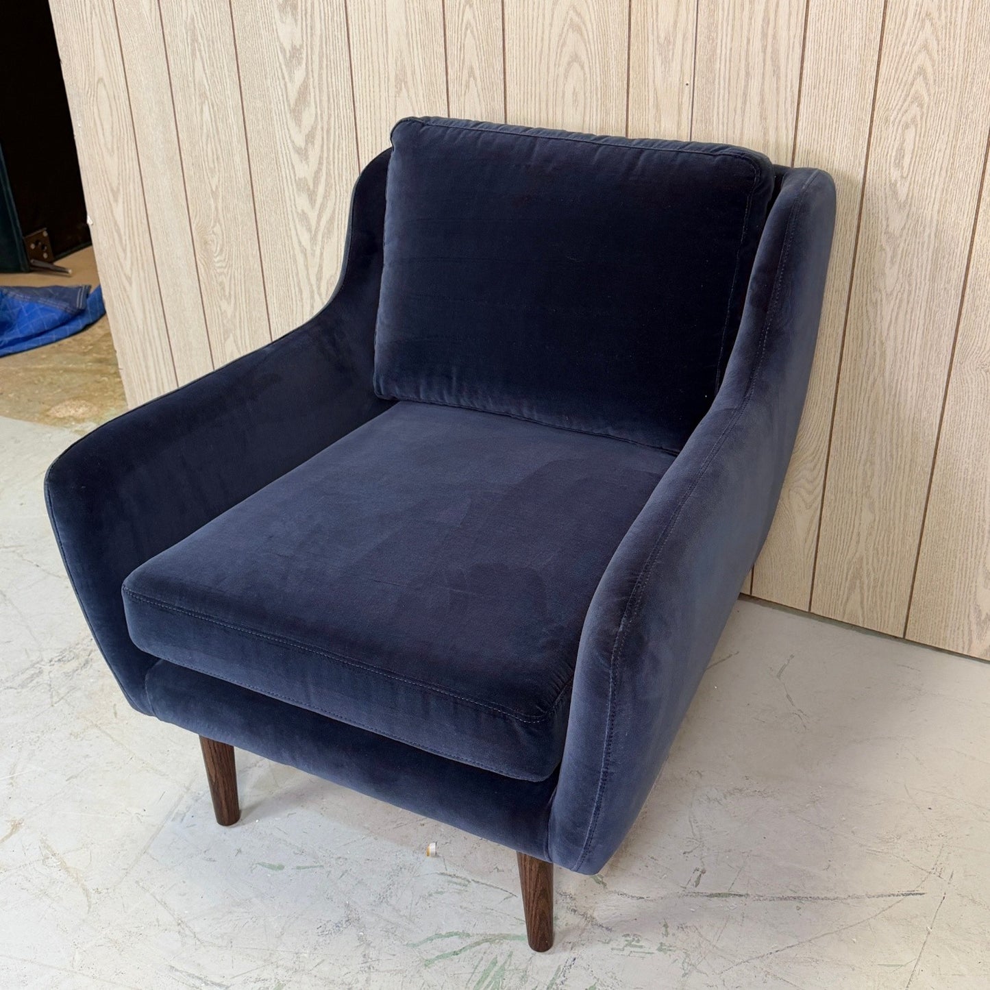 Article Matrix Blue Velvet Lounge Chair