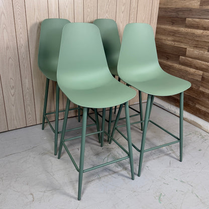 4 Article Svelti Green Counter Stools