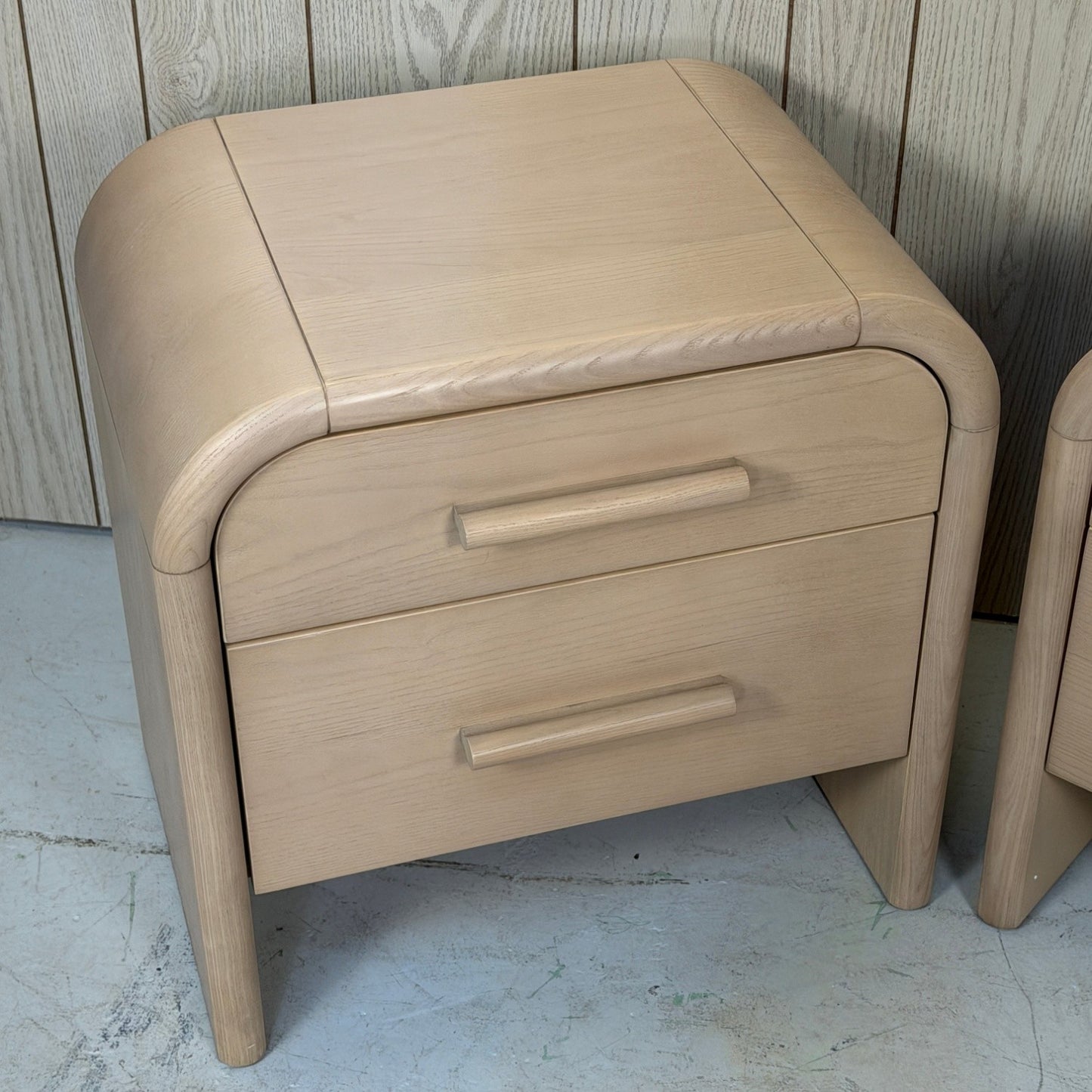 2 Article Beige Faydra 2-Drawer Nightstands