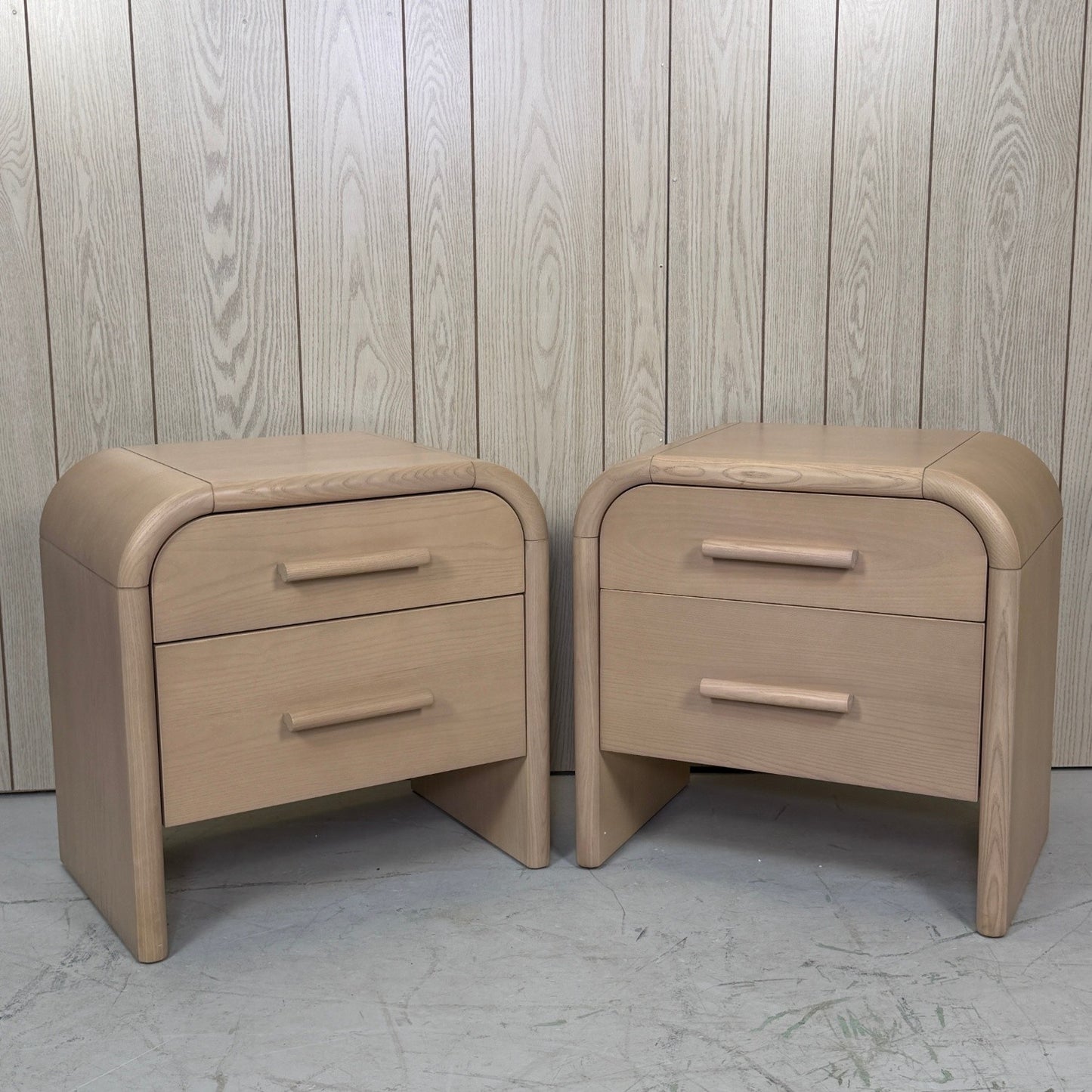 2 Article Beige Faydra 2-Drawer Nightstands
