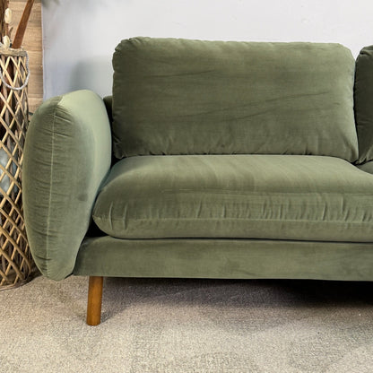 Article Sanders 85.5" Green Velvet Reversible Sectional