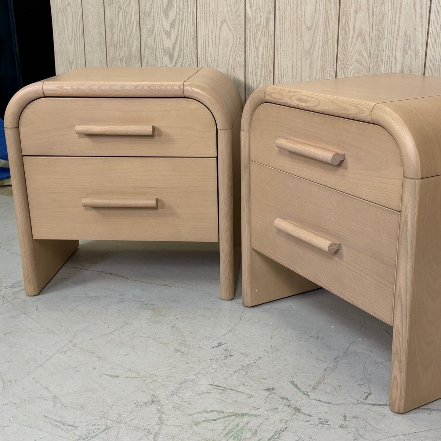 2 Article Beige Faydra 2-Drawer Nightstands