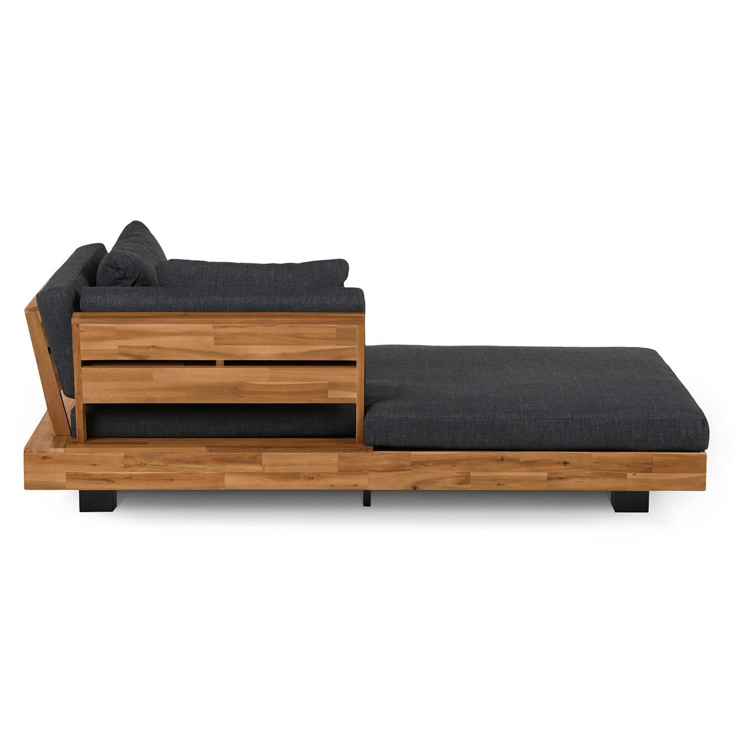 Article Lubek 69.25" Outdoor Low Left Chaise Lounge In Slate Gray