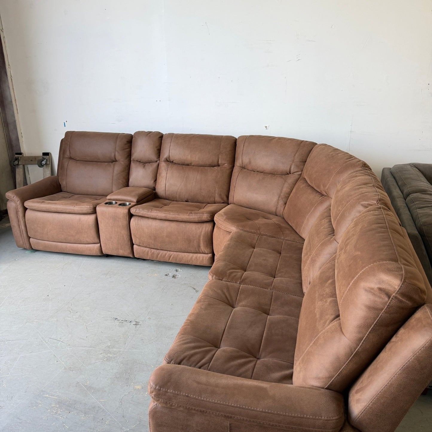 Simms Brown Fabric Power Reclining Sectional