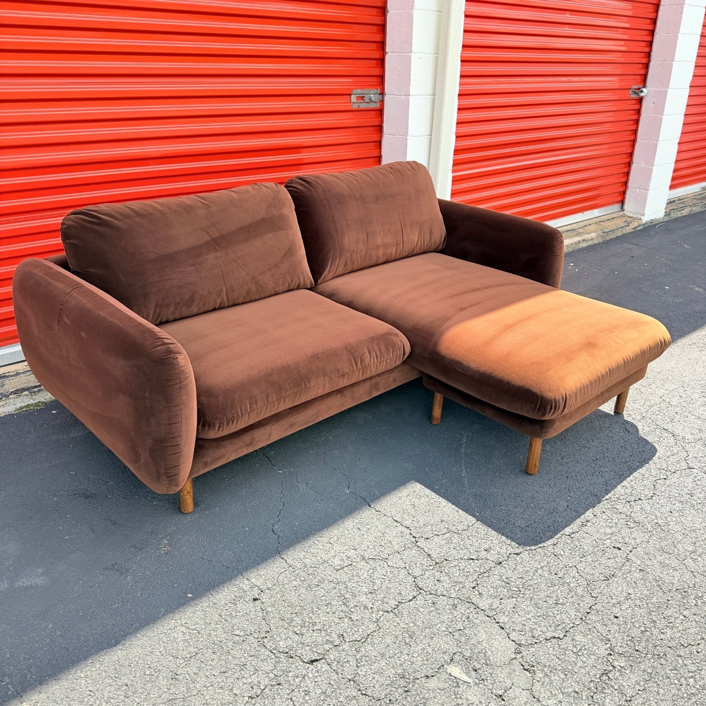 Article Sanders 85.5" Velvet Reversible Sectional