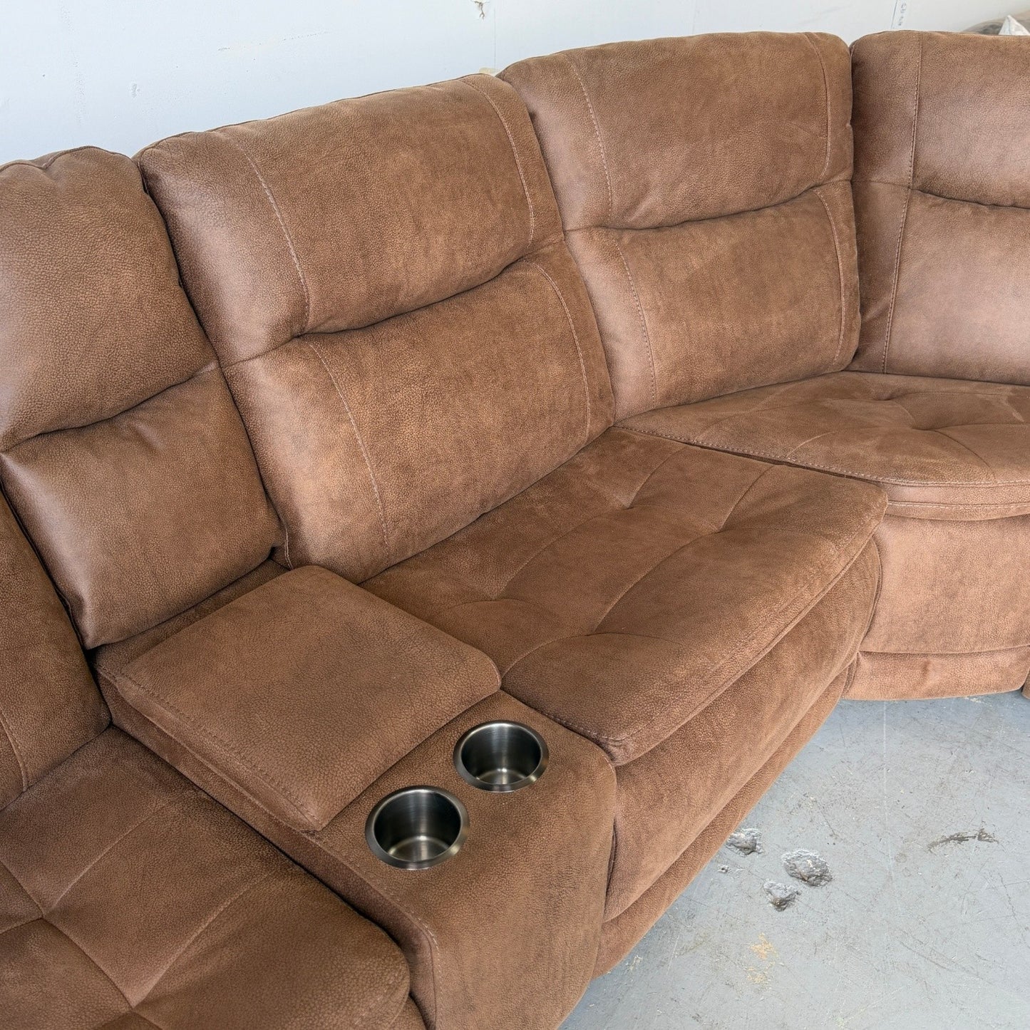 Simms Brown Fabric Power Reclining Sectional