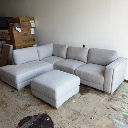 Drayden Fabric Sectional with Ottoman
