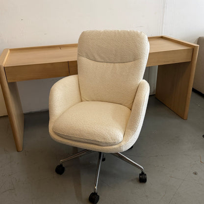 Article Bea Executive Office Chair In Ivory Wool Bouclé