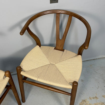 2 Rove Concepts Wishbone Chiars In Walnut Stain