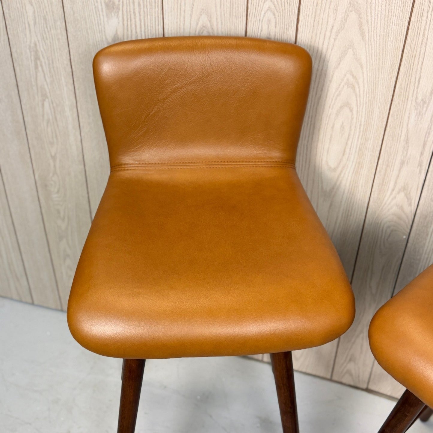 2 Article Sede Leather Swivel Bar Stools