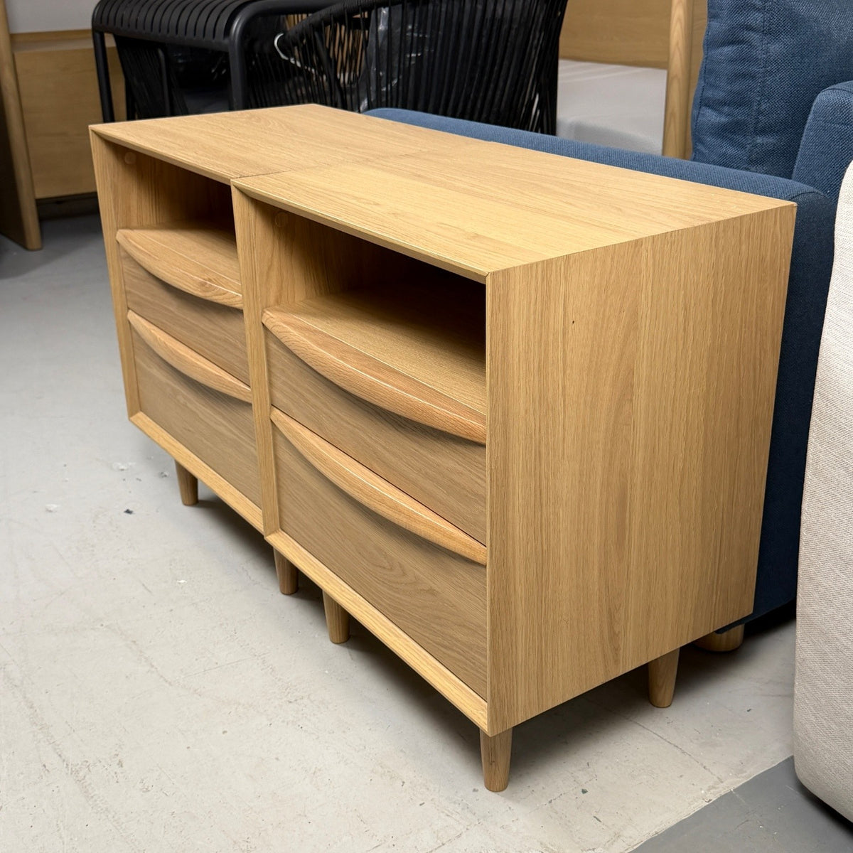 2 Article "Lenia" 2-Drawer Nightstands